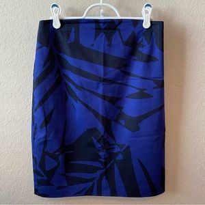 Express Blue Patterned Pencil Skirt